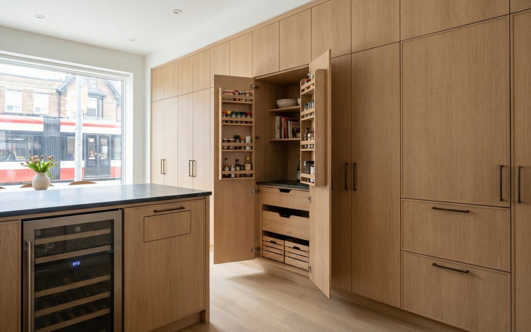 bespoke furniture toronto custom kitchen cabinetry with white oak doors, soft-close hardware, and integrated storage