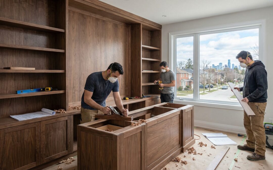 custom furniture makers toronto installing precision millwork and built-ins in a GTA interior
