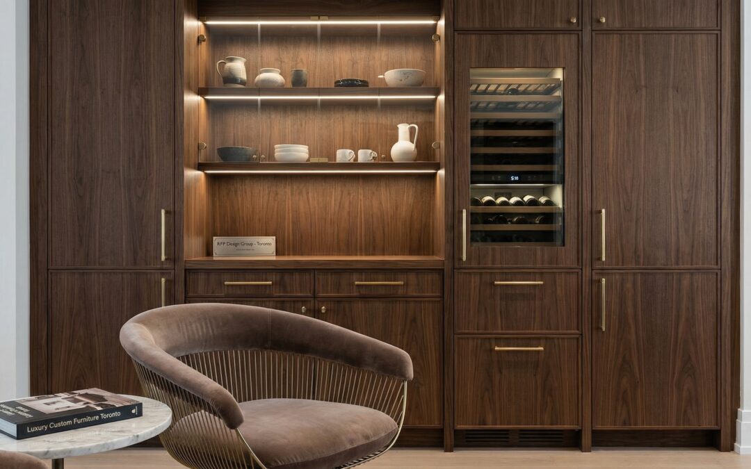 Luxury custom built-in cabinetry detail in a Toronto home by RFP Design Group featuring luxury custom furniture toronto