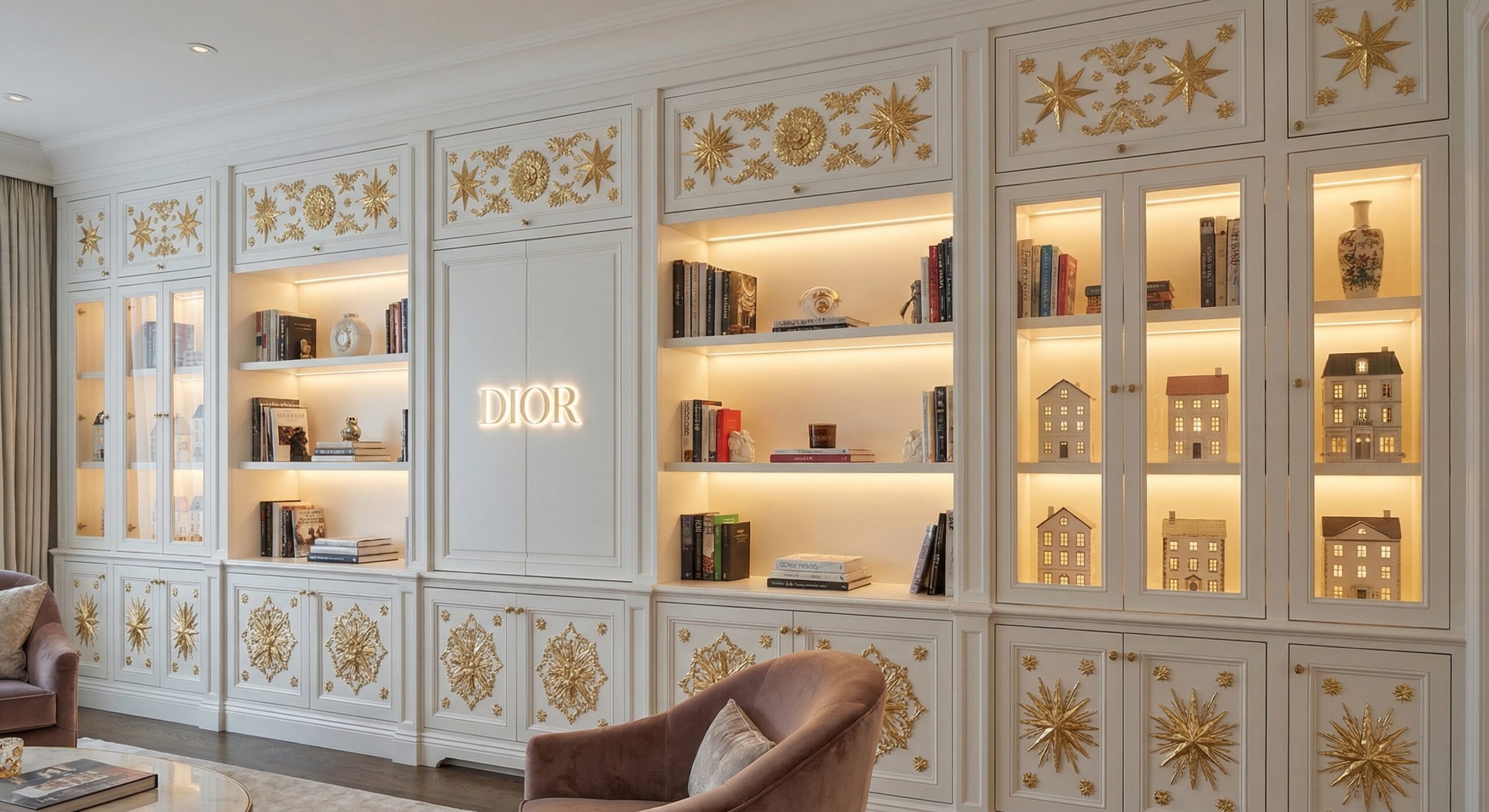 Trending Custom millwork details inspired by dior christmas tree toronto craftsmanship, featuring built-in cabinetry and integrated lighting