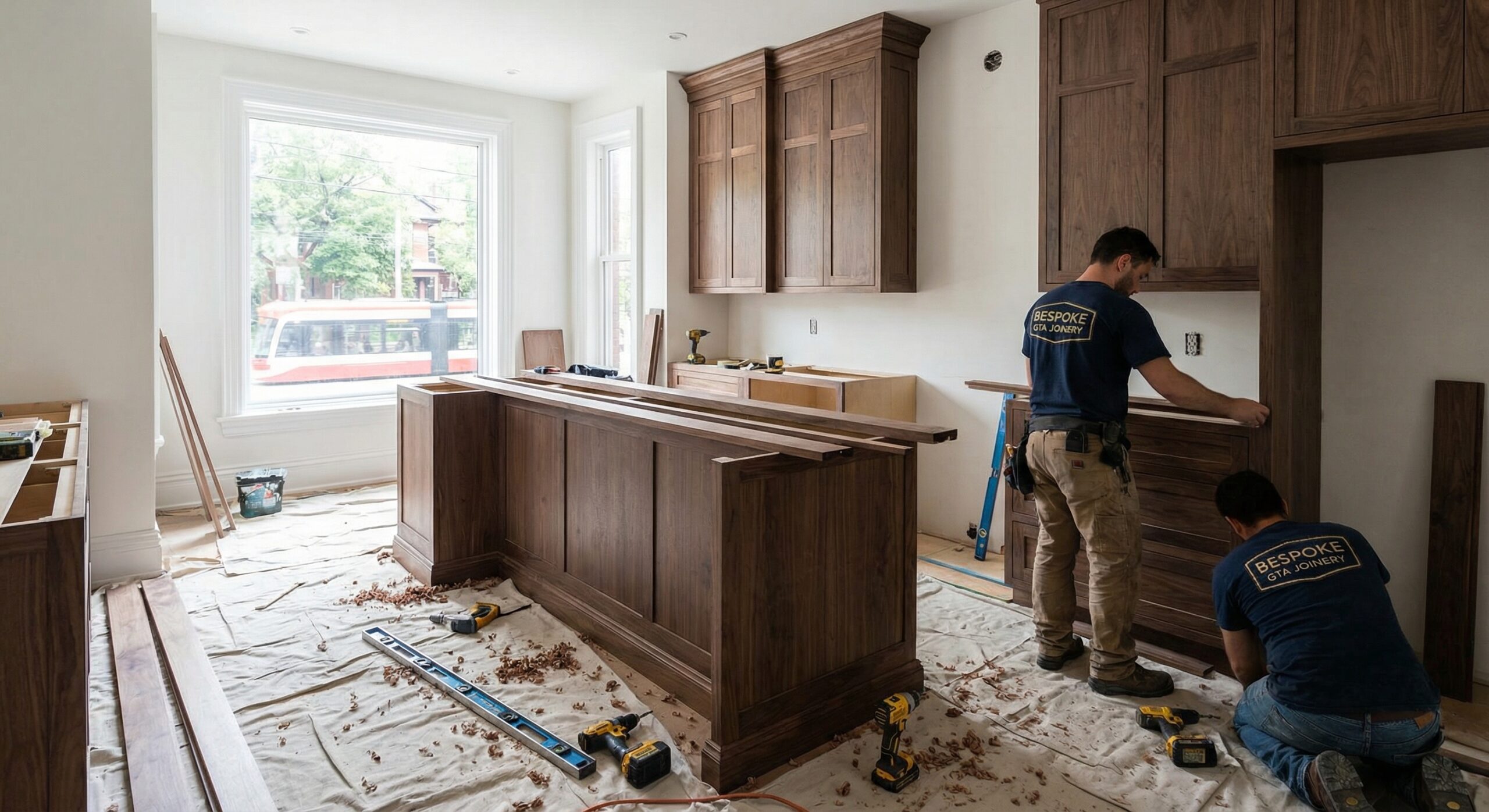 Custom Kitchen Cabinetry Toronto Homeowners Trust for Seamless, High-End Results bespoke furniture makers gta installing custom kitchen cabinetry and millwork in a Toronto home