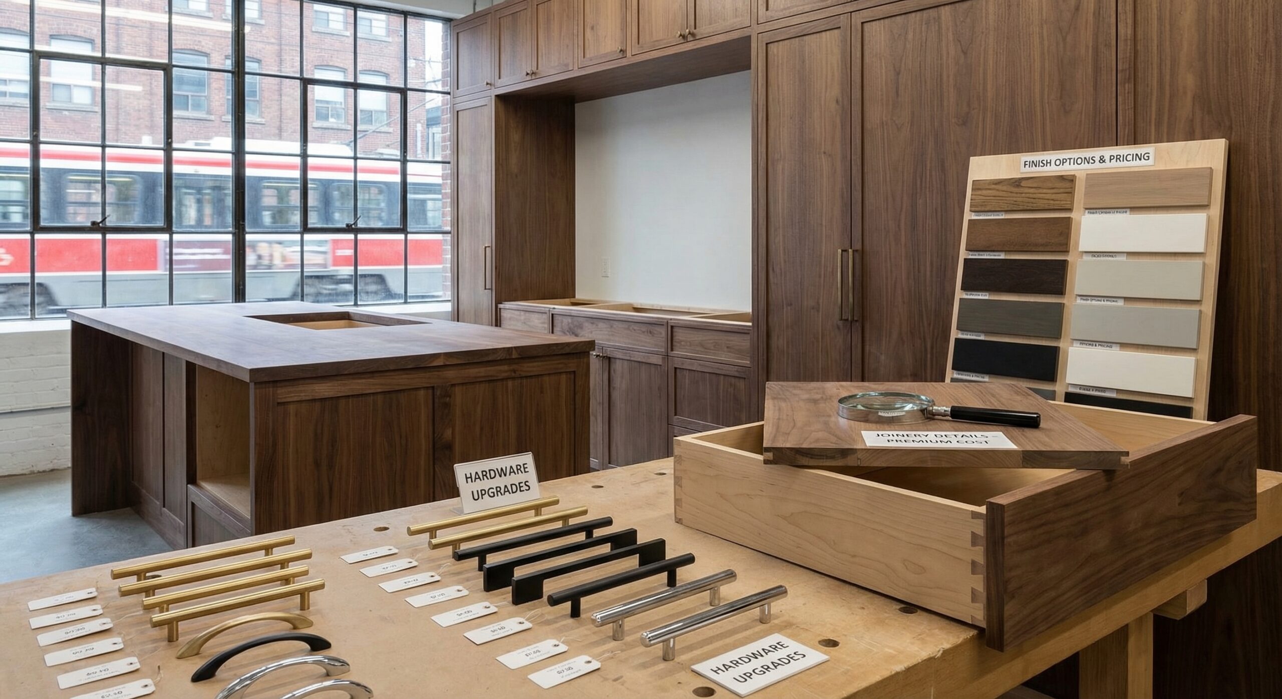 Custom Kitchen Cabinets Built for Toronto Homes Toronto custom cabinetry detailing showing how much does custom millwork cost considerations like hardware, finish, and joinery